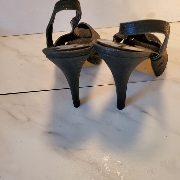 Nine West Black Glitter Evening Shoe S 8 1/2 - Picture 4 of 5